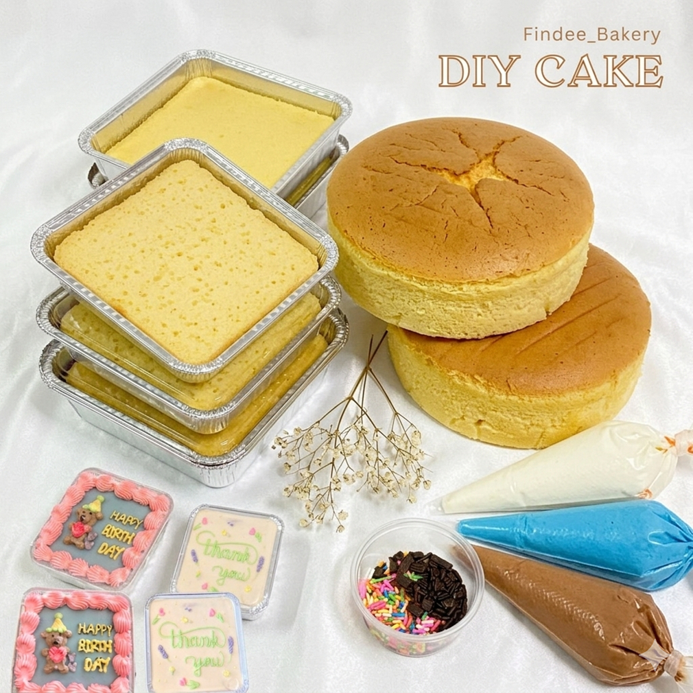 เซ็ทเค้ก DIY แบบแต่งหน้าเอง DIY cake จัดส่งทั่วประเทศ