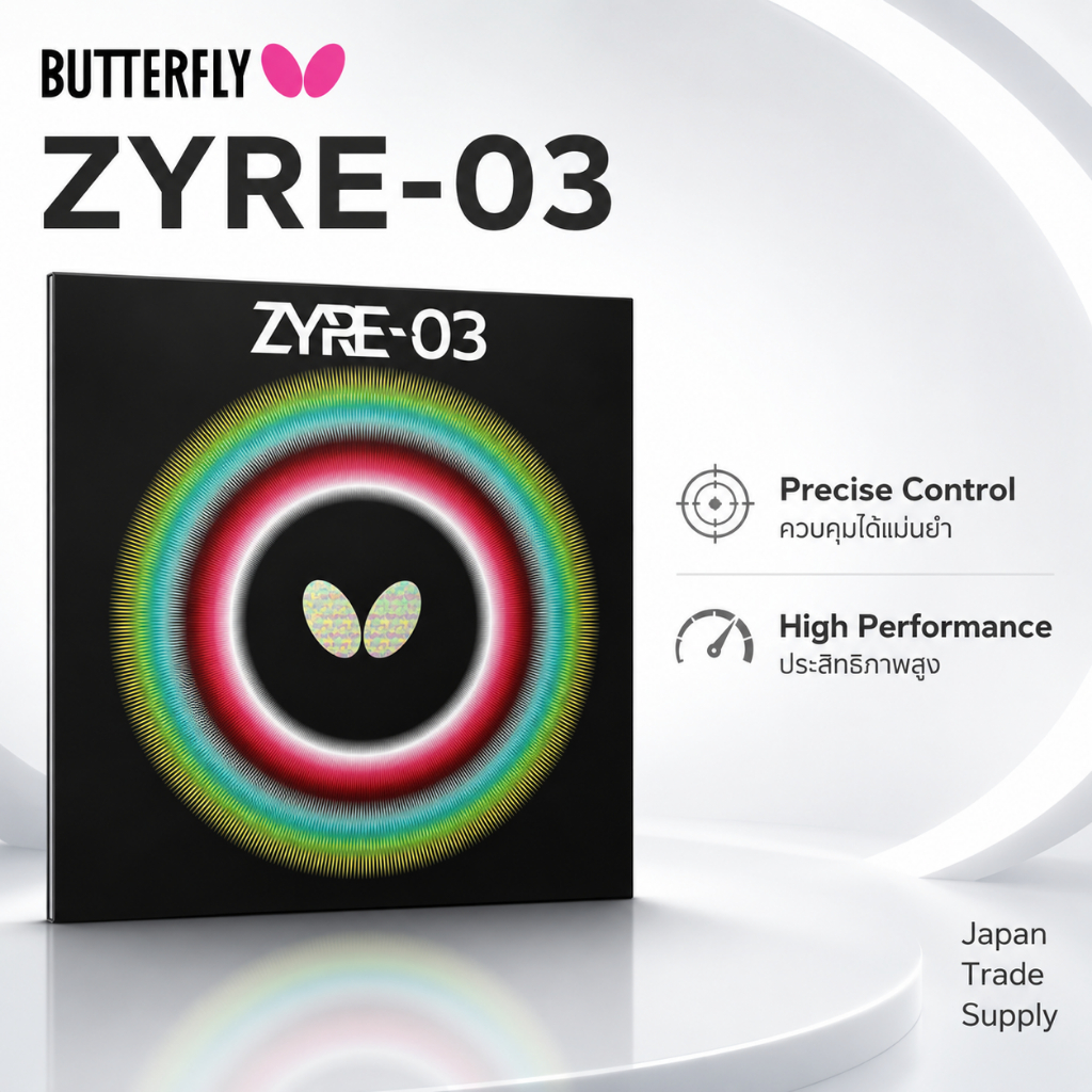 Butterfly Zyre 03 High-Tension Rubber สำหรับปิงปอง พร้อม Spring Sponge X