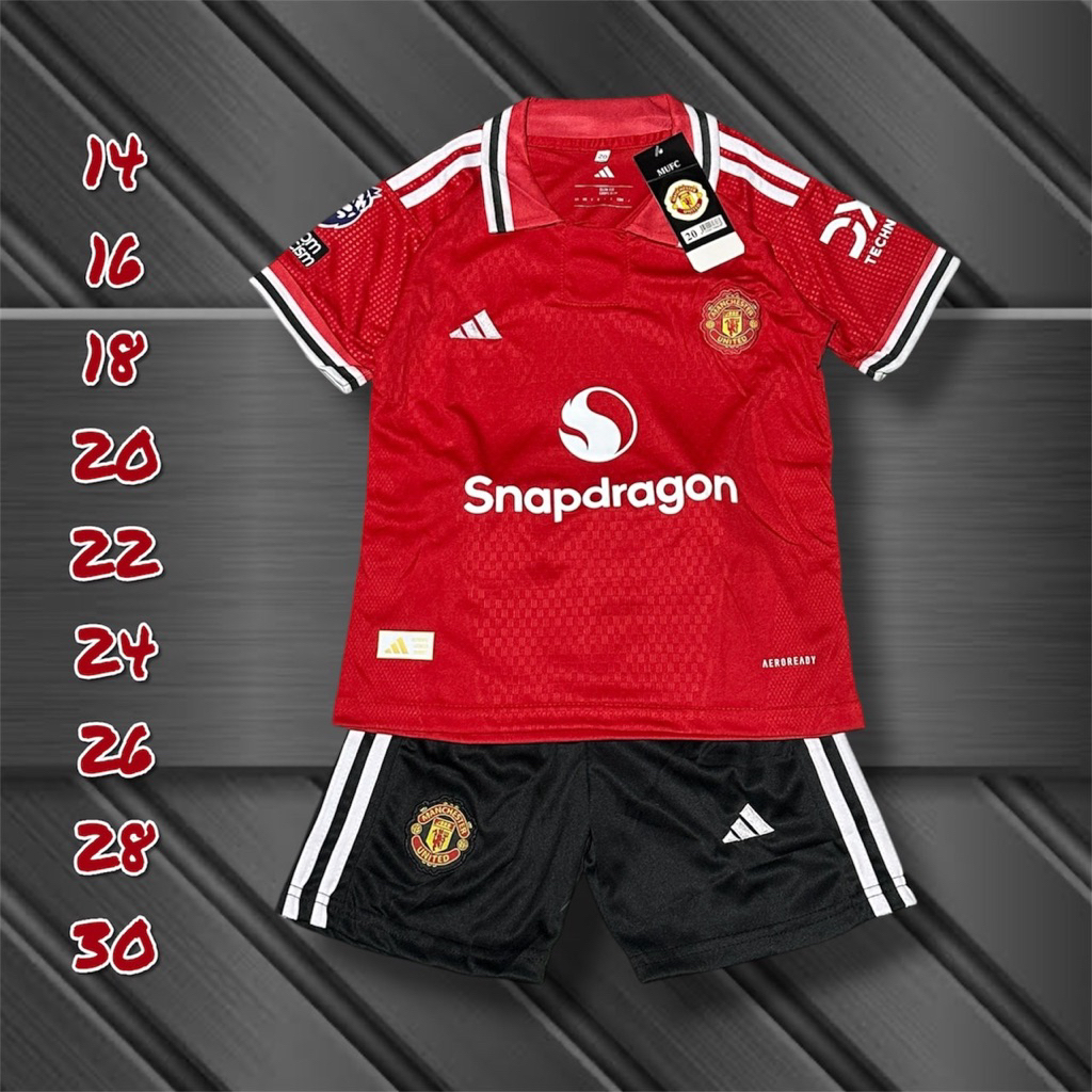 ชุดบอลชุดกีฬาเด็กเสื้อพร้อมกางเกงผ้านิ่มเย็นใส่สบายขนาดไซร้เด็ก1ขวบถึง13ขวบกางเกงเอวยางยืดง่ายต่อการสวมใส่