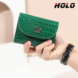 HOLO ใหม่ กระเป๋าเงินผู้หญิง ความรู้สึกหรูหราแฟชั่น หนังจระเข้ ตังค์ เสริมดวง เรียก ทรัพย์