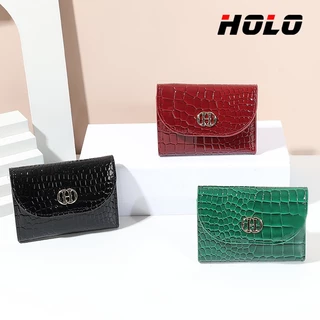 HOLO ใหม่ กระเป๋าเงินผู้หญิง ความรู้สึกหรูหราแฟชั่น หนังจระเข้ ตังค์ เสริมดวง เรียก ทรัพย์