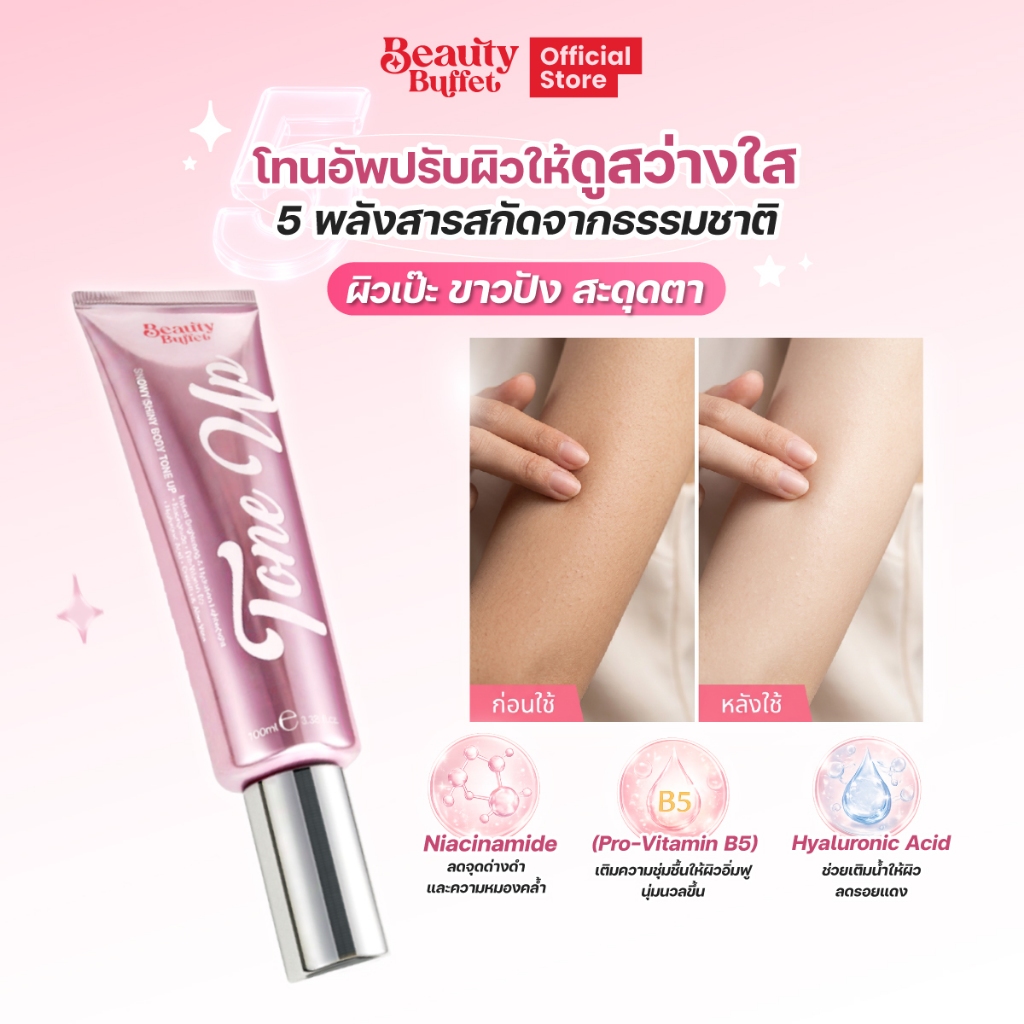 บอดี้ โทนอัพ ผิวขาวใส มั่นใจ แบบไม่ต้องพยายาม - BEAUTY BUFFET  SNOWY SHINY BODY TONE UP 100 ml