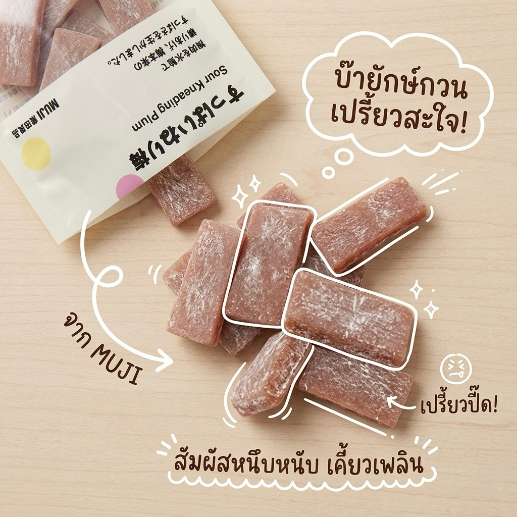 MUJI Japan ลูกอมรส​ บ๊วย​น้ำผึ้ง เปรี้ยวหวานหอมหนุบหนับ
