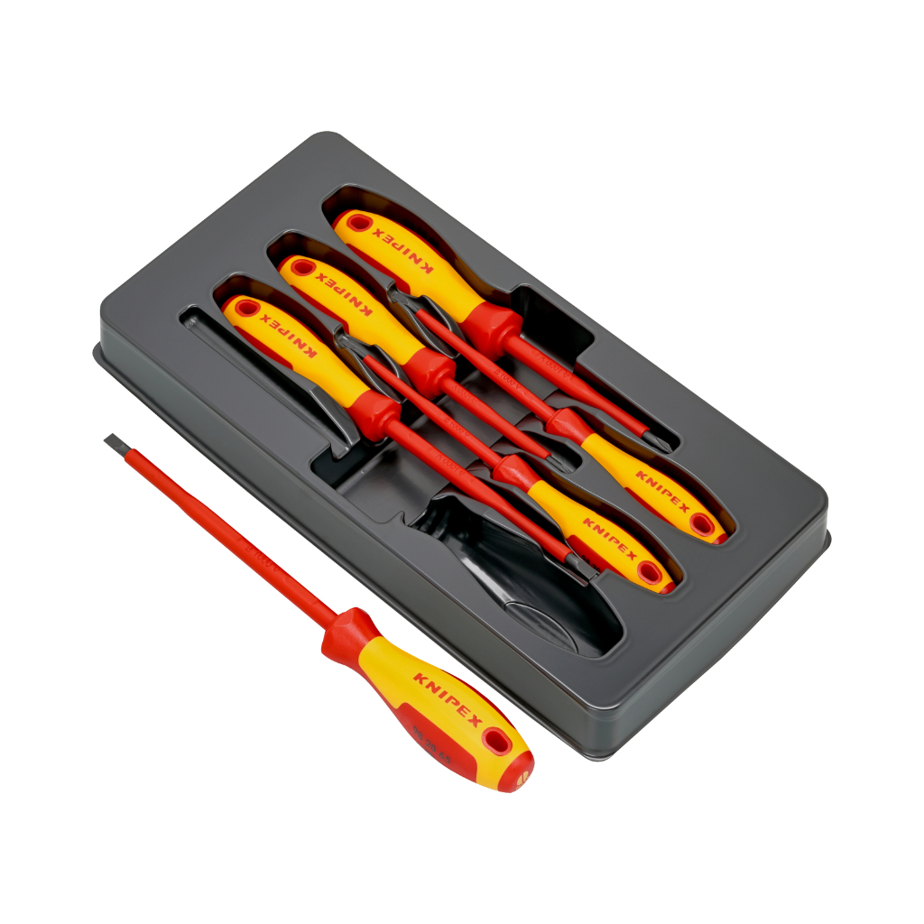 KNIPEX Screwdriver Set VDE ชุดไขควงหุ้มฉนวนกันไฟฟ้า รุ่น 002012V02