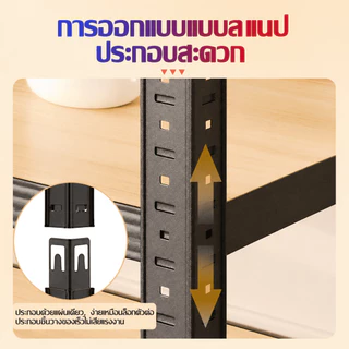 ชั้นวางของชั้นเหล็ก สแตนเลส+ไม้ 3/4/5/6 ชั้น แข็งแรงมากชั้นเหล็กวางสินค้า แข็งแรง ชั้นเก็บอุปกรณ์ ความสูงสามารถปรับได้แ