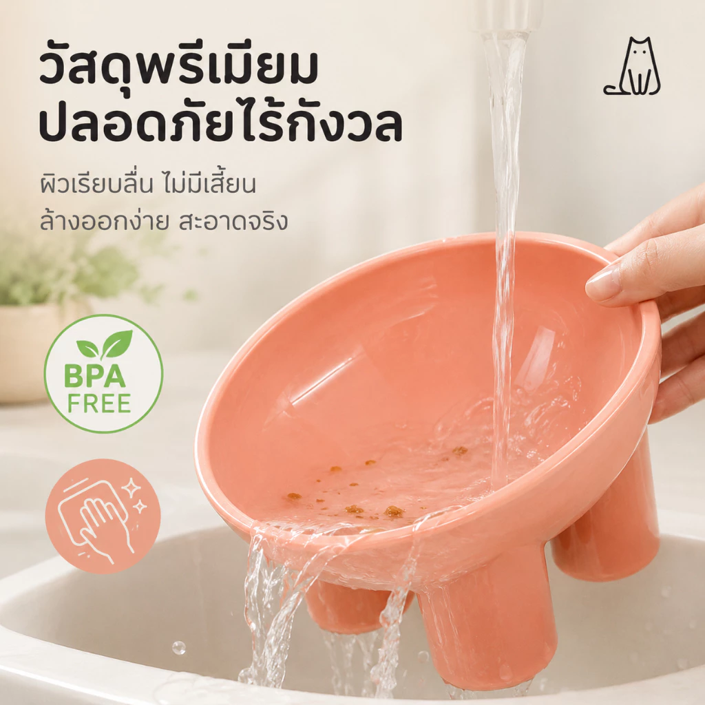 ชามอาหารสัตว์เลี้ยง ทรงเฉียง กันมด แมวและสุนัข thumbnail 8