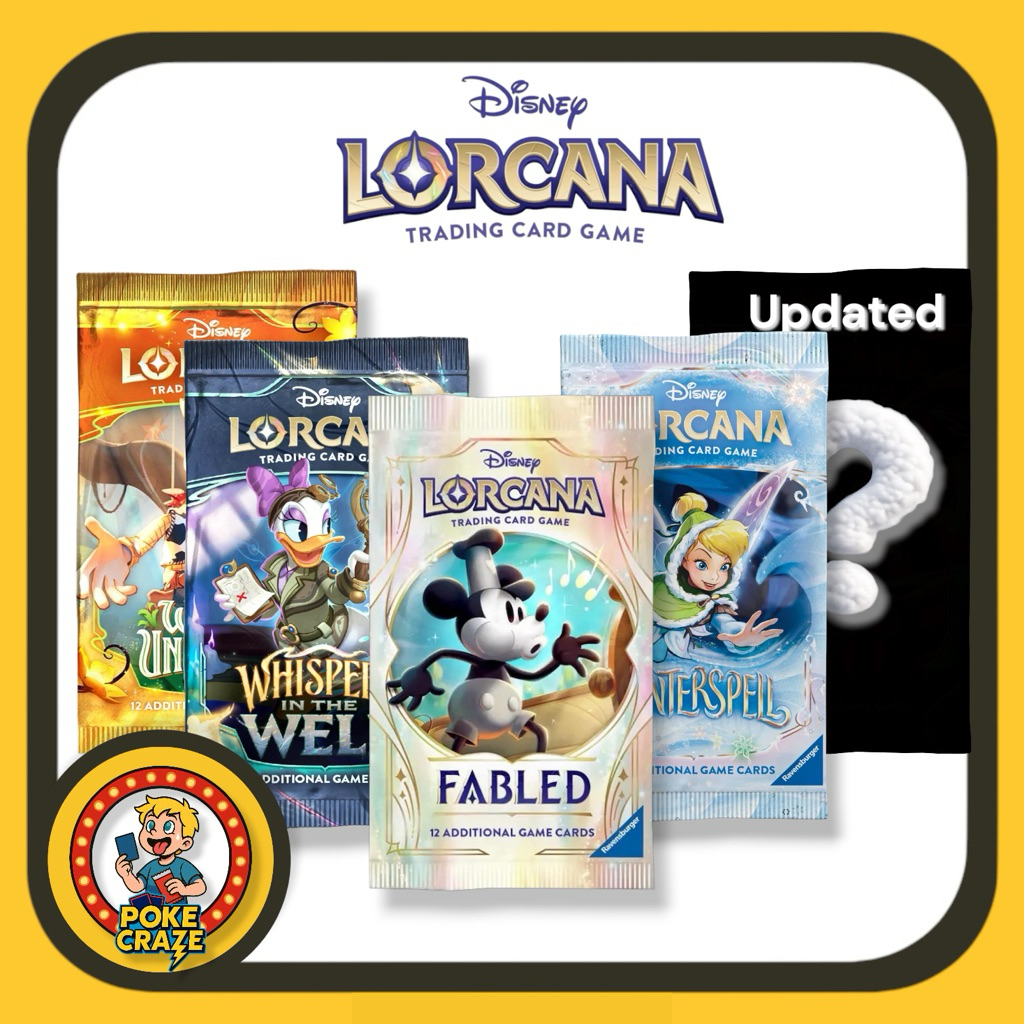 Disney Lorcana TCG ภาษาอังกฤษ การ์ดเกม รวมทุกเซ็ต การ์ด12ใบ(English) Fabled, Wild unknown, Wniter spell