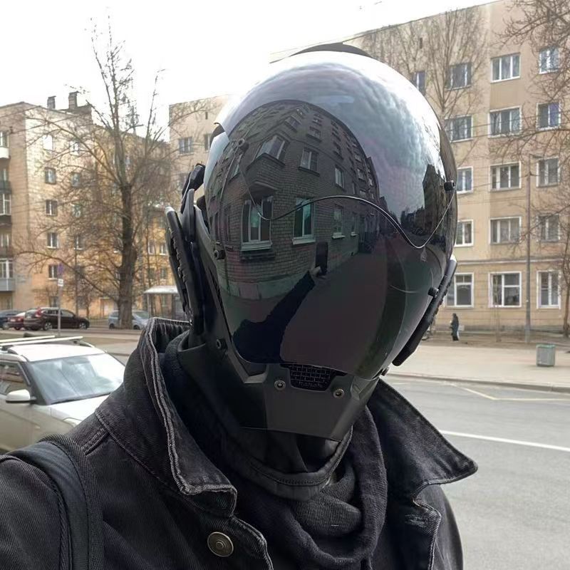 Cyberpunk mask หน้ากากคอสเพลย์ หมวกกันน็อค สไตล์โกธิคพังก์ โกธิค อนาคต เทคโนโลยี เครื่องแต่งกาย ไซไฟ โกธิค ฮาโลวีน ปาร์ต