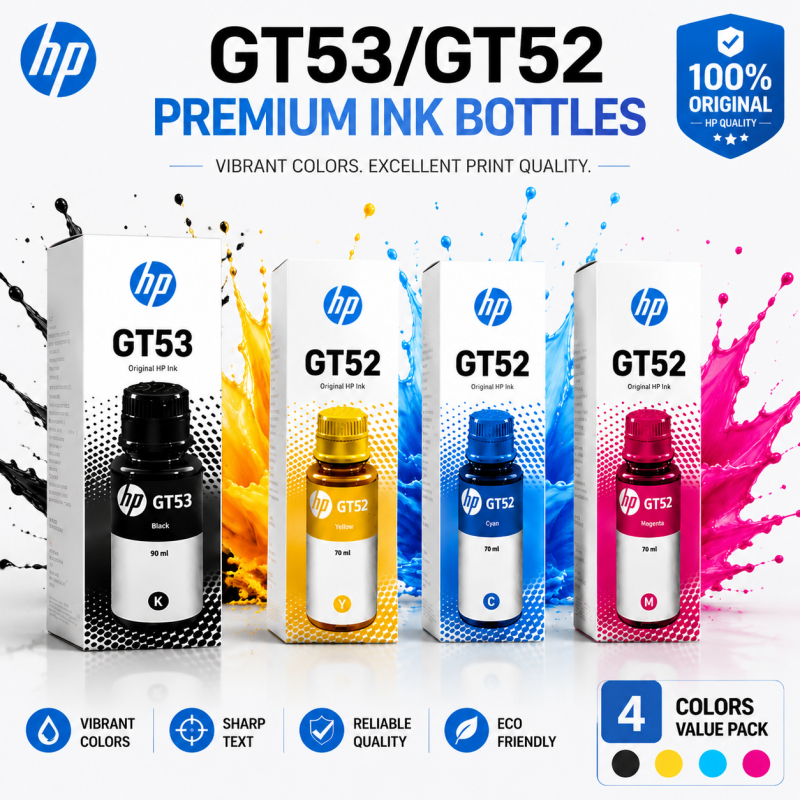 HP GT52/HP GT53 หมึกแท้ ใช้กับรุ่น Smart Tank 580、520、515、615、720、750、790 Ink Tank 415、315 หมึกพิมพ์