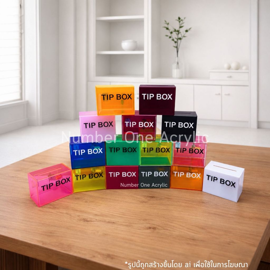 กล่อง Tip box หน้าตรง มี 14 สีให้เลือก ขนาด15x10x12 cm.