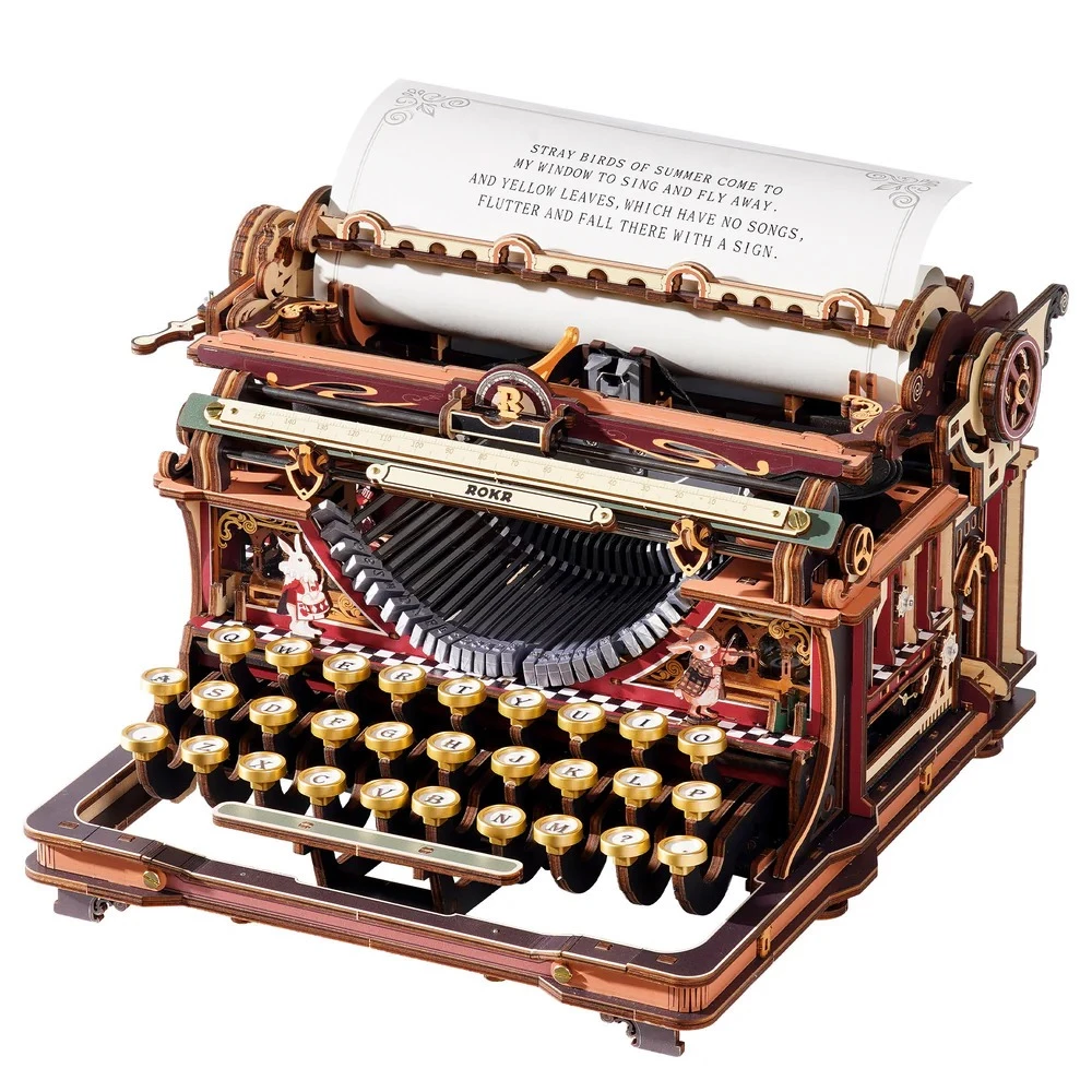 ROKR 3D Wooden Puzzle - LK703C Mechanical Typewriter (Magic Version) | ของแต่งบ้าน ของเล่นศิลปะ DIY