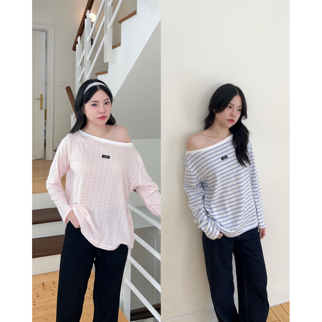 HASU55 Chillin top เสื้อแขนยาวโอเวอร์ไซซ์ (happysummer.bkk)
