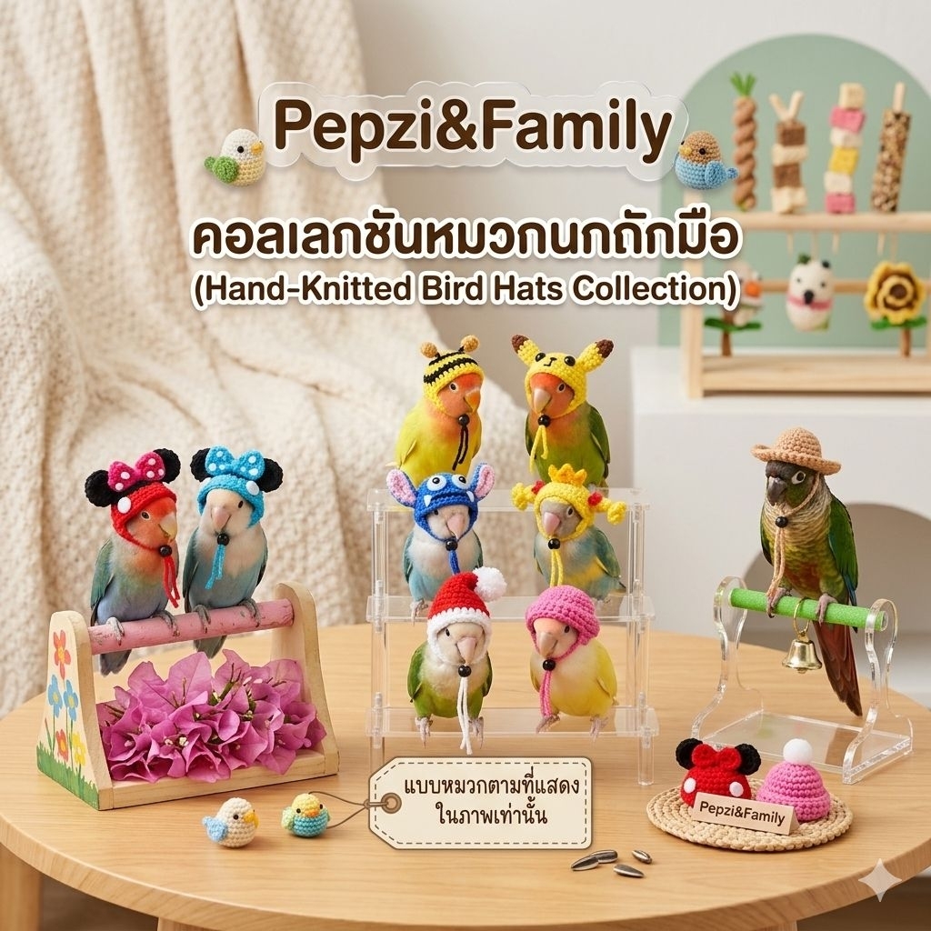 [[[ Pepzi&Family ]]] หมวกนกแก้ว  ซันคอนัวร์  นกหงส์หยก ฟอพัส8