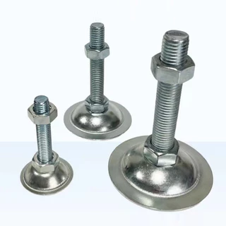 ขาฉิ่งปรับระดับ ขาฉิ่งเหล็กM8-M16ฝาฉิ่ง ฐานกลม สกรู ใช้กับโต๊ะ เครื่องจักร ตู้คอนโทรล มั่นคง ไม่โยกเยก