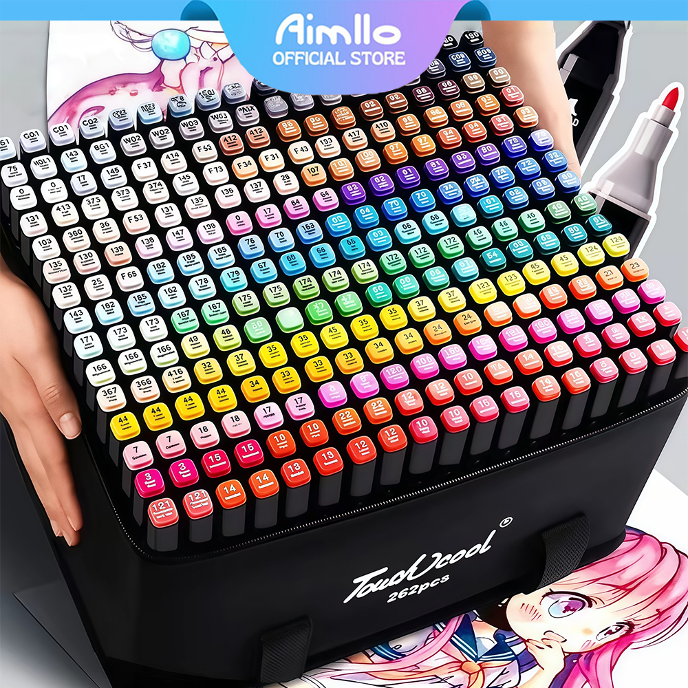 ปากกามาร์คเกอร์ 2 หัว 36/48/60/80/100/120/168 สี ปากกาเมจิก ปากกาวาดภาพ Marker Penเครื่องเขียน ปากกาเคมี acrylic marker