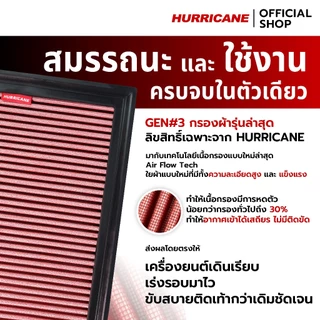 HURRICANE กรองอากาศรถยนต์ผ้าแดง & สแตนเลส Pontiac Vibe , Scion XD ,Toyota ( Vios , Yaris , Altis ) HS-0147-2