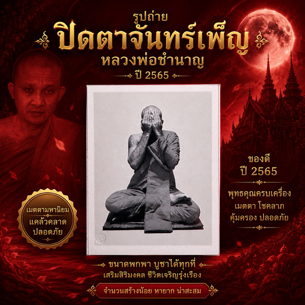 รูปหลวงพ่อชำนาญ ปิดตาจันทร์เพ็ญ ปี2565