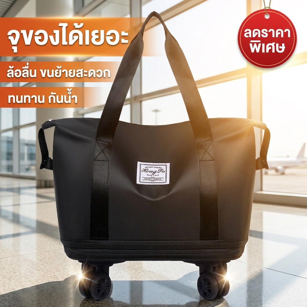 ล้อถอดได้ ขยายได้2ชั้น กระเป๋าเดินทางจุของเพียบ แยกเปียกแห้ง พับเก็บได้ | ไปฟิตเนส ไปเที่ยว คุ้มค่า คุ้มราคา