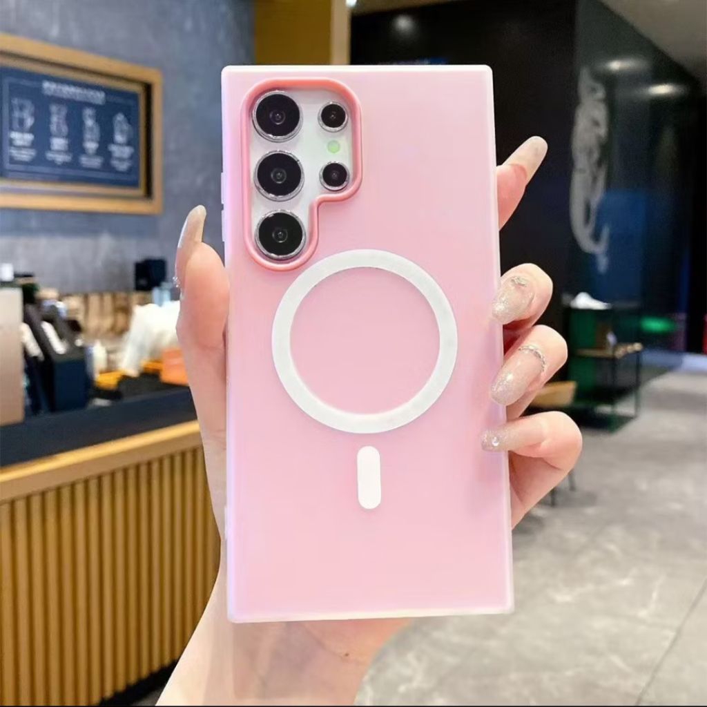 เคสมือถือ สำหรับ Samsung S23 S24 S25 S26 S26ultra S25ultra S24ultra S22plus  เคสสีพื้น 2ชั้น สีพาสเทล เปิดกล้อง #2s-M