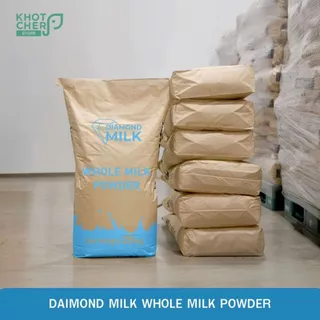 ( 1 กระสอบ 25kg ) Diamond Milk Whole Milk Powder นมผงเต็มมันเนย แบบยกกระสอบ สำหรับอุตสาหกรรมอาหารและเบเกอรี่