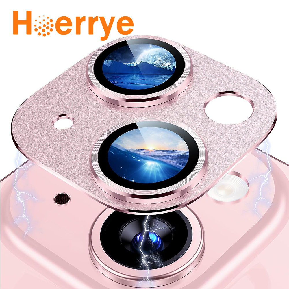 Hoerrye พร้อมตัวป้องกันเลนส์กล้อง iPhone 15 /15 Plus กระจกโปร่งใส 17 /16 ฝาครอบหน้าจอกล้องด้านหลังกระจกนิรภัยโลหะ HD
