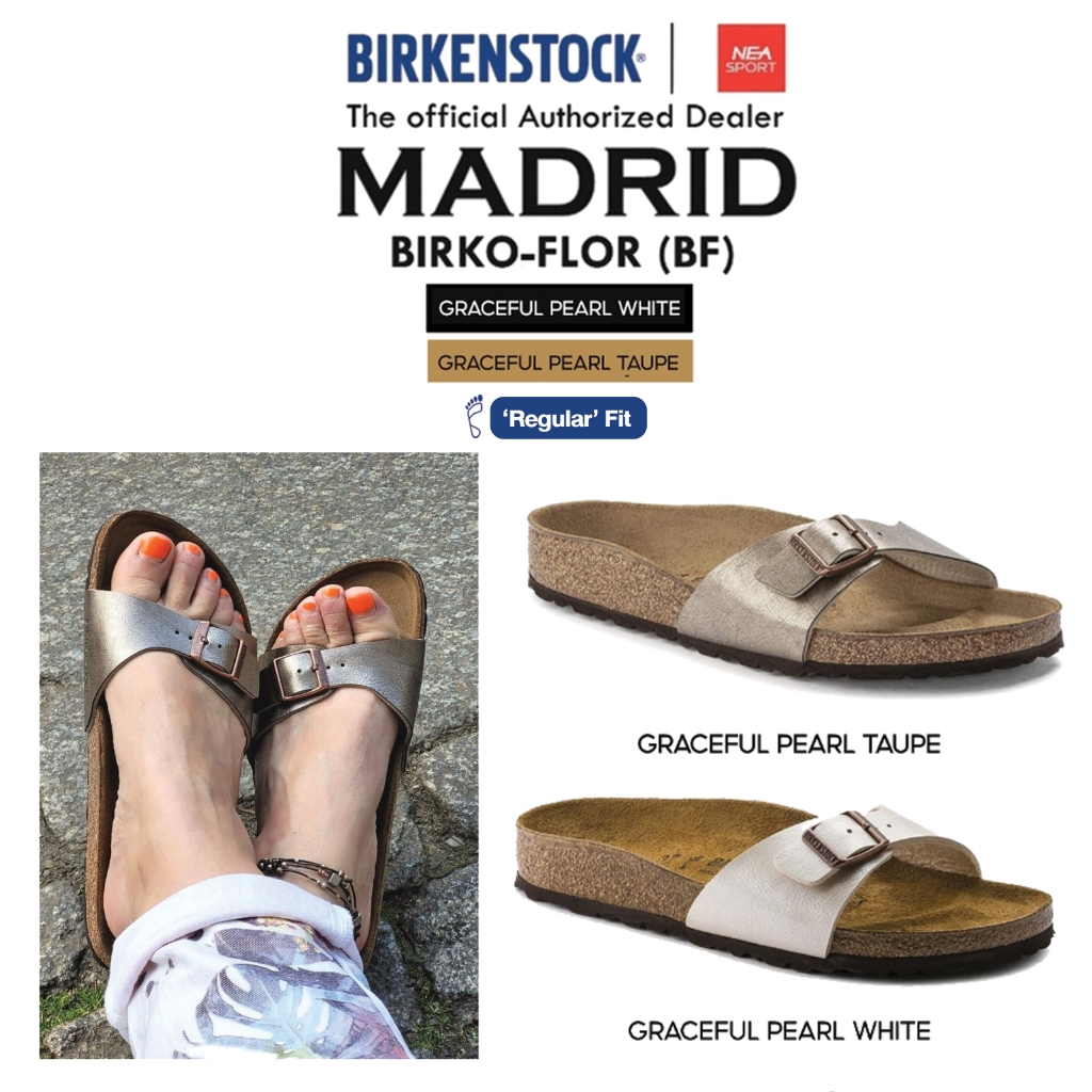[ตัวฮิต ลิขสิทธิ์แท้] BIRKENSTOCK Madrid BF - Graceful Pearl รองเท้าแตะ รุ่นฮิต ทรงมาแรง หญิง