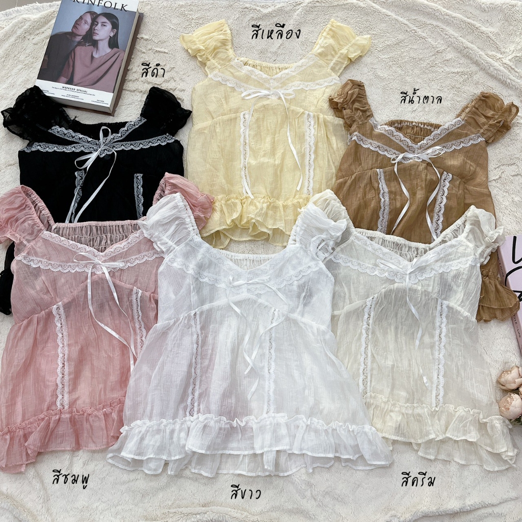 NEW ARRIVAL✨ เสื้อแขนดอลลี่ งานแต่งลูกไม้ แต่งชายระบายน่ารักๆ ใส่สบาย ชิลๆ CL03🌸🌈✨
