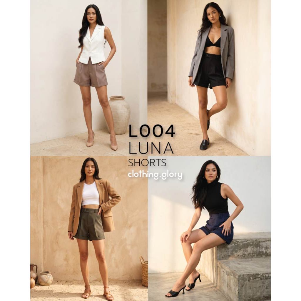 L004 กางเกงขาสั้น ขาเบิ้ล เอวขอบยื่น ใส่เก็บหน้าท้อง ดีไซน์สบาย ยืดหยุ่น ช่วยให้รูปร่างดูดีขึ้น