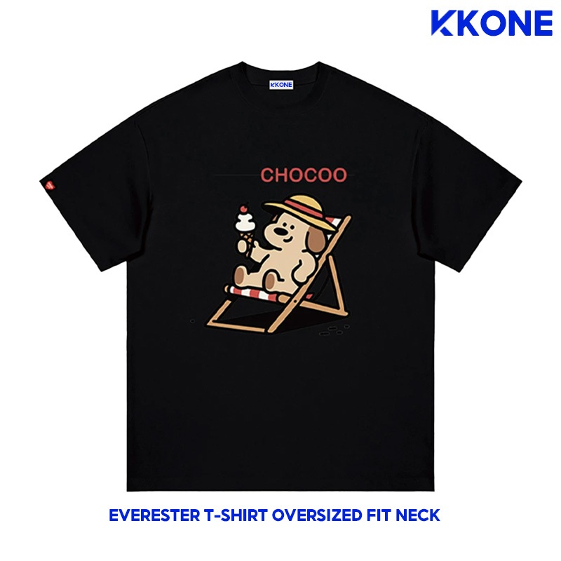 เสื้อคอตตอน100%T-shirt for both men and women CHOCOOsummer street 2026 new high-end printed top for spring and summer