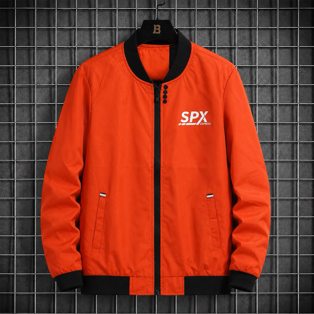 SP-X-02 🟠 เสื้อแจ็คเก็ตส้ม S P X Express 🟠 สำหรับพนักงานส่งพัสดุ