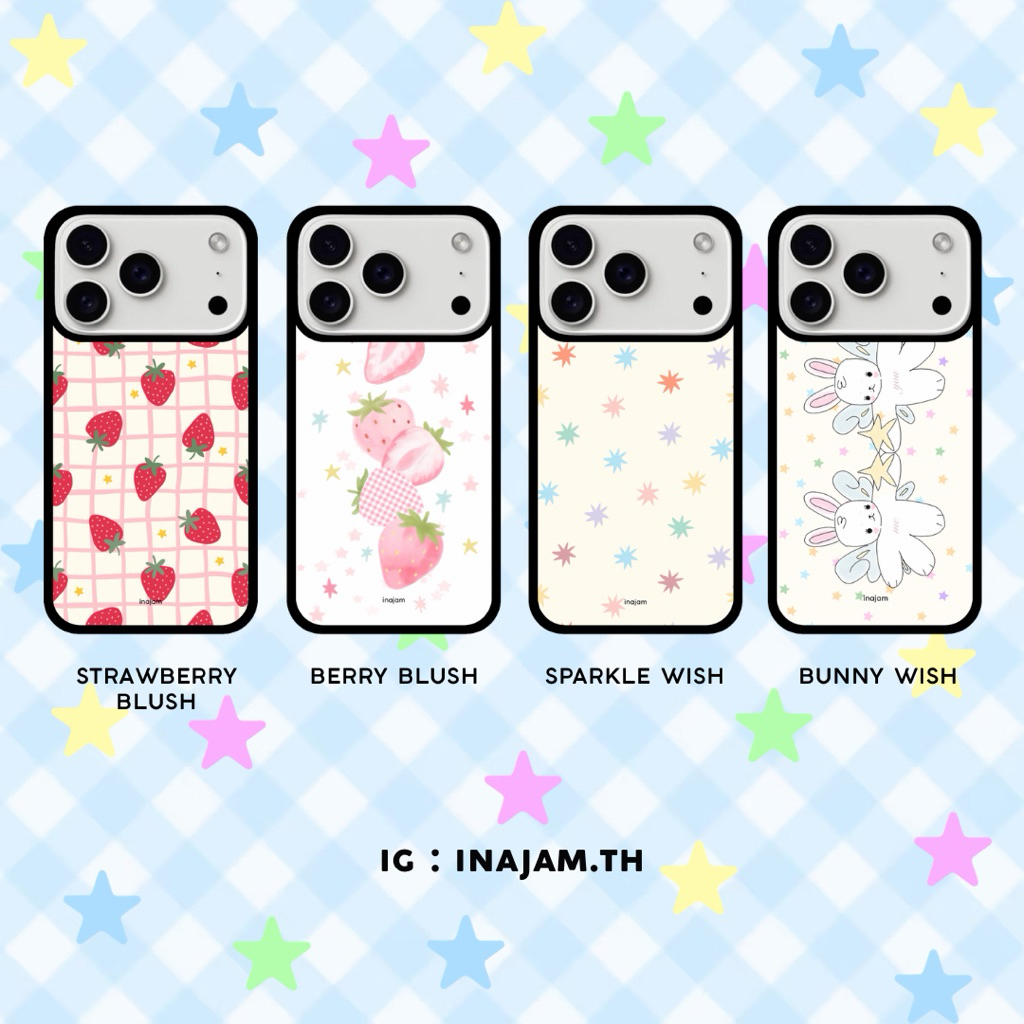 เคสไอโฟนแบรนด์ Inajam | Strawberry Blush | Berry Blush | Sparkle Wish | Bunny Wish