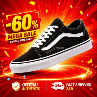 ✨ของแท้ 100%✨ Old Skool Black รองเท้าผ้าใบ ทรงคลาสสิค ใส่สบาย น้ำหนักเบา แมทช์ง่าย พร้อมส่ง