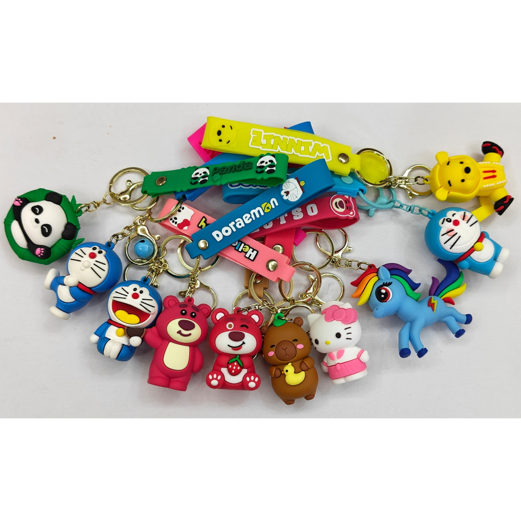 ANIME KEYCHAIN STITCH,PANDA,HELLO KITTY
