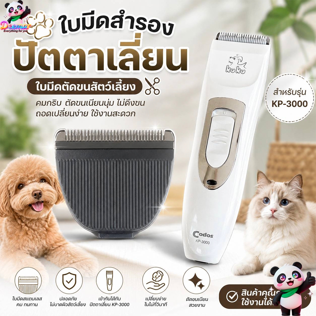 Deemar ใบมีดสำรองแบตตาเลี่ยน Codos / KuKu รุ่น ใบมีด kp3000 No paper packing #CC2