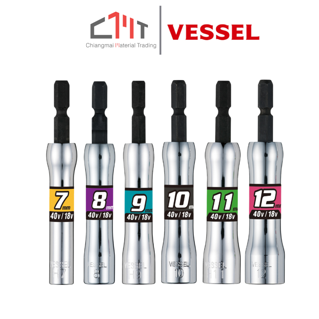VESSEL บล็อก หกเหลี่ยม ขนาด 7 - 24 mm. Semi-Long No.SL