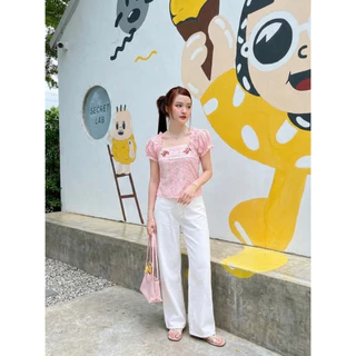 เสื้อแต่งลูกไม้ผ้าโรซี่ #FF164