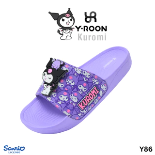 รองเท้าแตะเด็กผู้หญิง Y-Roon X Kuromi ลิขสิทธิ์แท้ ลายคุโรมิ ตัวติดคุโรมิ เบาสบาย(ตัวใหม่ล่าสุด) Y86