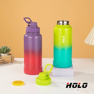 HOLO แก้วน้ำสแตนเลส 304 ความจุขนาดใหญ่ 1000ml สีไล่ระดับ ง่ายต่อการพกพา