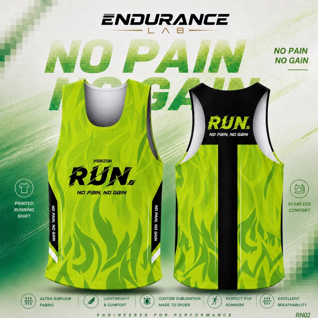 เสื้อวิ่ง no pain no gain  ULTRA LIGHT เบาบาง Sport Running Jersey