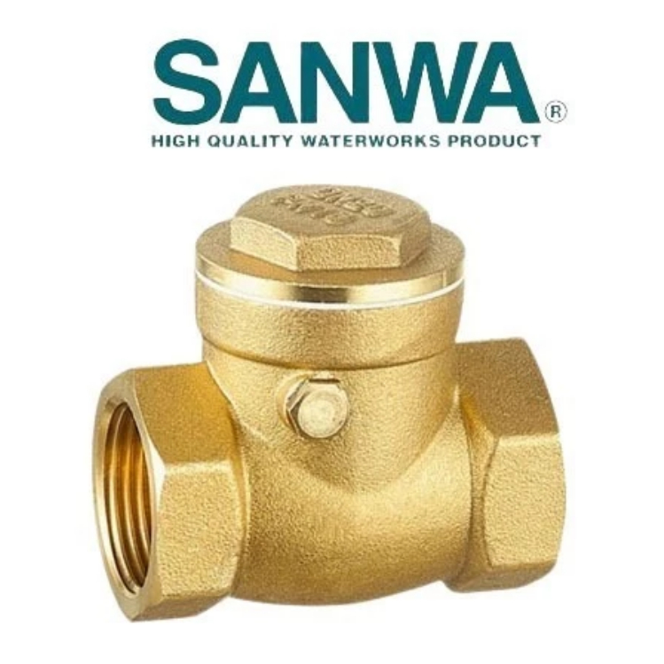 SANWA สวิงเช็ควาล์วนอน ขนาด 1" CV25 และ 3/4" CV20 ทองเหลือง Swing Check Valve