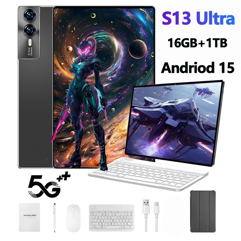 🔥ส่งฟรีจากไทย 2-3วันถึงบ้าน🔥แท็บเล็ต S13 Ultra 12.8นิ้ว HD | 16GB RAM+1024GB ROM(1TB) | แบต15000mAhอ