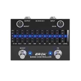 EROK EQB-10 EQ Pedal แป้นเหยียบปรับ EQ สำหรับกีตาร์ 10 แบนด์ พร้อมฟังก์ชั่นบูสเตอร์ ทรูบายพาส ใช้ไฟ DC 9V