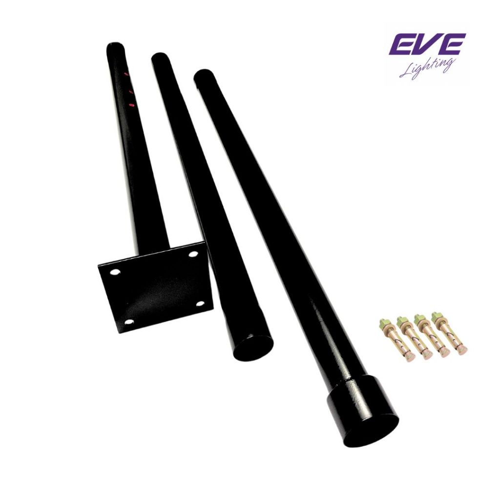 เสาโคมไฟโซลาร์เซลล์ EVE LT TA24002/TA24003 3ม./4ม. ดำ