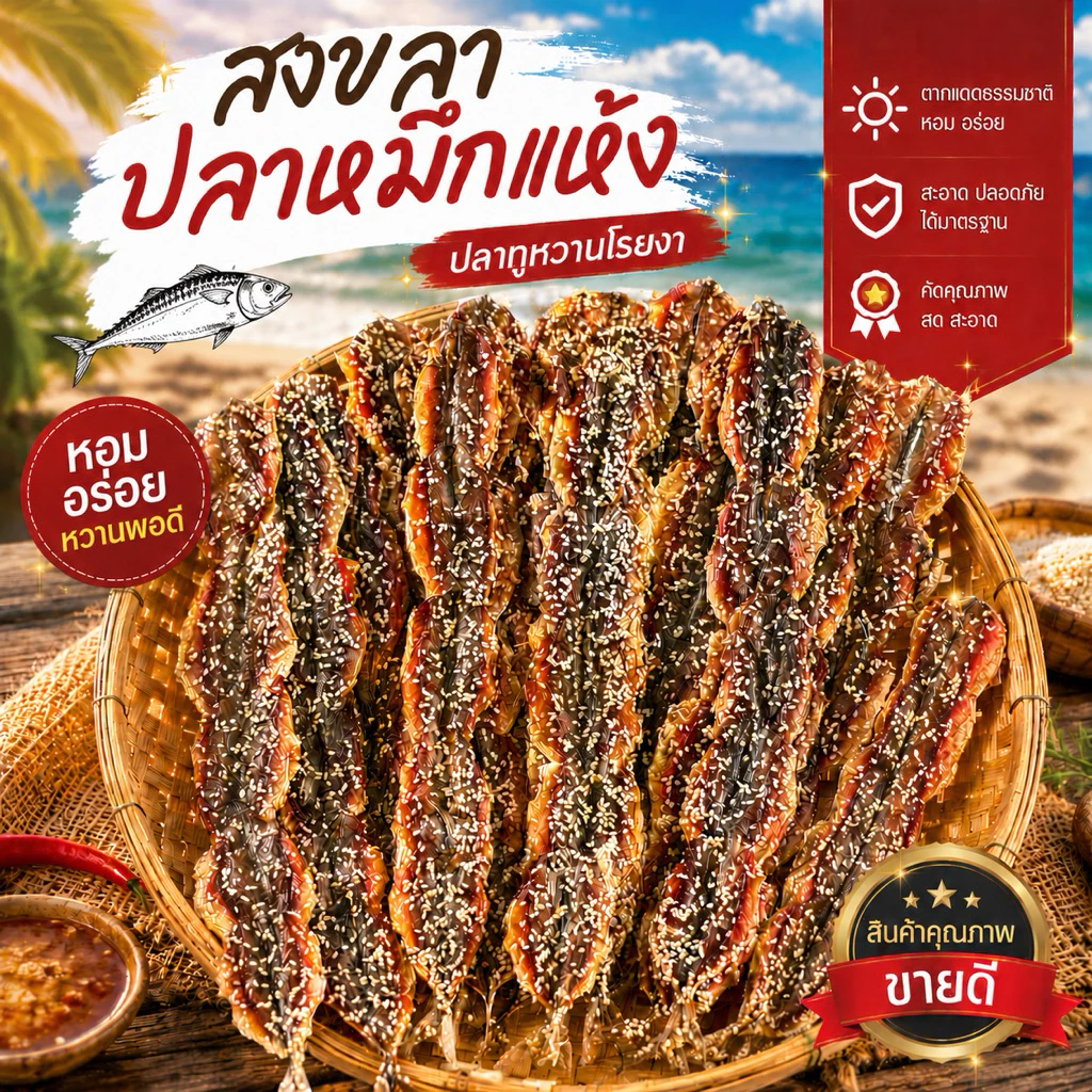 ปลาทูหวานงา ปลาหวานโรยงา แพ็คละ 200 กรัม และ 500 กรัม