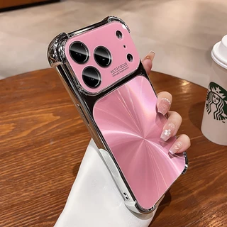 หน้าต่างบานใหญ่ ถุงลมนิรภัย ลายเลเซอร์ ชุบด้วยไฟฟ้า นุ่ม เคสโทรศัพท์ Phone Case For iPhone 17 16 15 14 13 Pro Max Plus