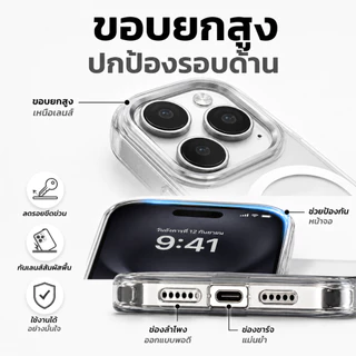 Sorf เคสไอโฟนใส MagSafe แม่เหล็ก กันกระแทก กันตก TPU+PC กันกล้อง พร้อมส่งไทย iPhone 17 16 15 14 13 12 11 Pro Max Plus