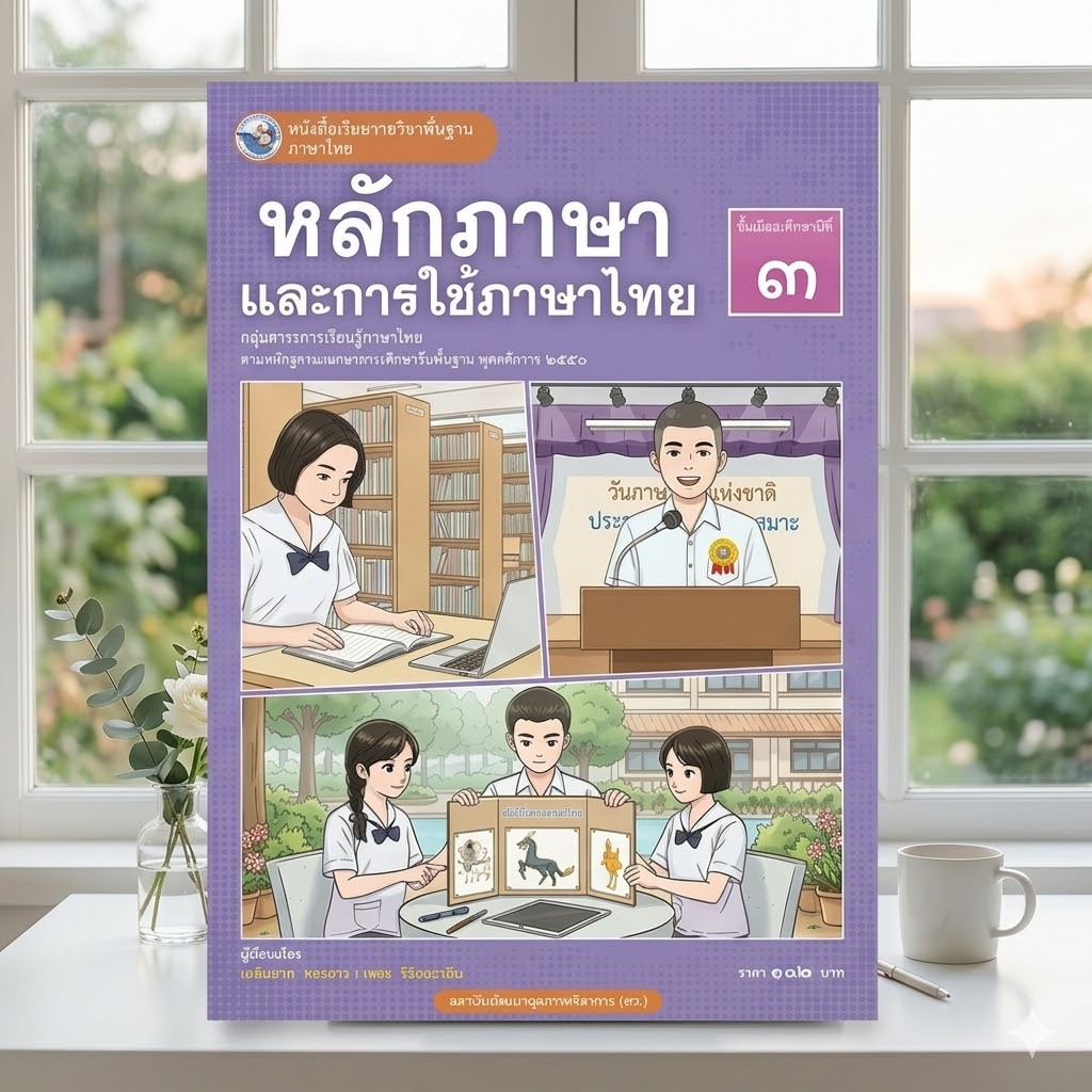 หนังสือเรียน หลักภาษาและการใช้ภาษาไทย ม.3 พว