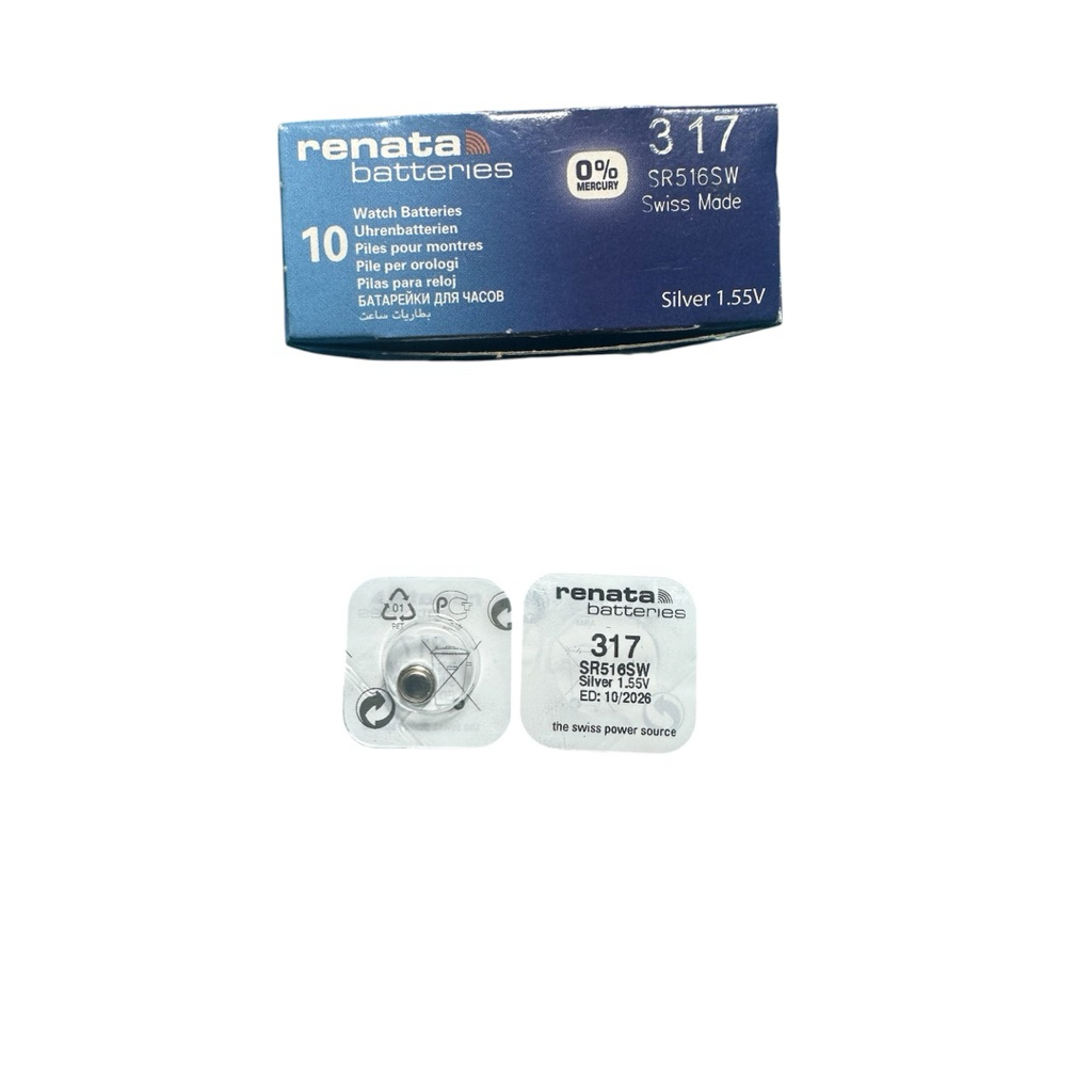 ถ่านนาฬิกา Renata 317 SR516SW 1.55V Swiss Made ของแท้ สำหรับนาฬิกาข้อมือ แบตเตอรี่นาฬิกา