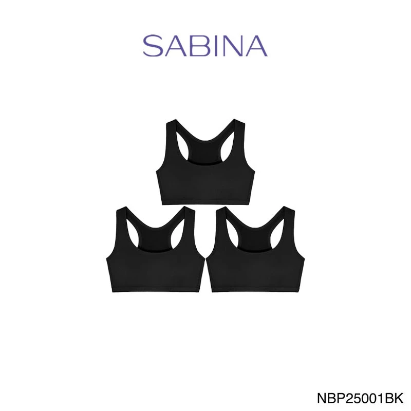 [Online Exclusive] (Set 3 ชิ้น) Sabina Personal Zero Cup Level 1 เสื้อชั้นใน ไร้โครง รหัส NBP25001BK สีดำ