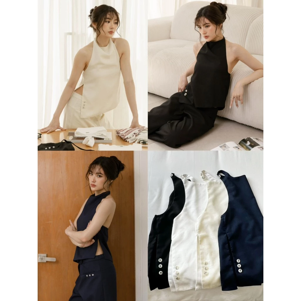 Roomry.n - After Linen Top เสื้อคล้องคอ